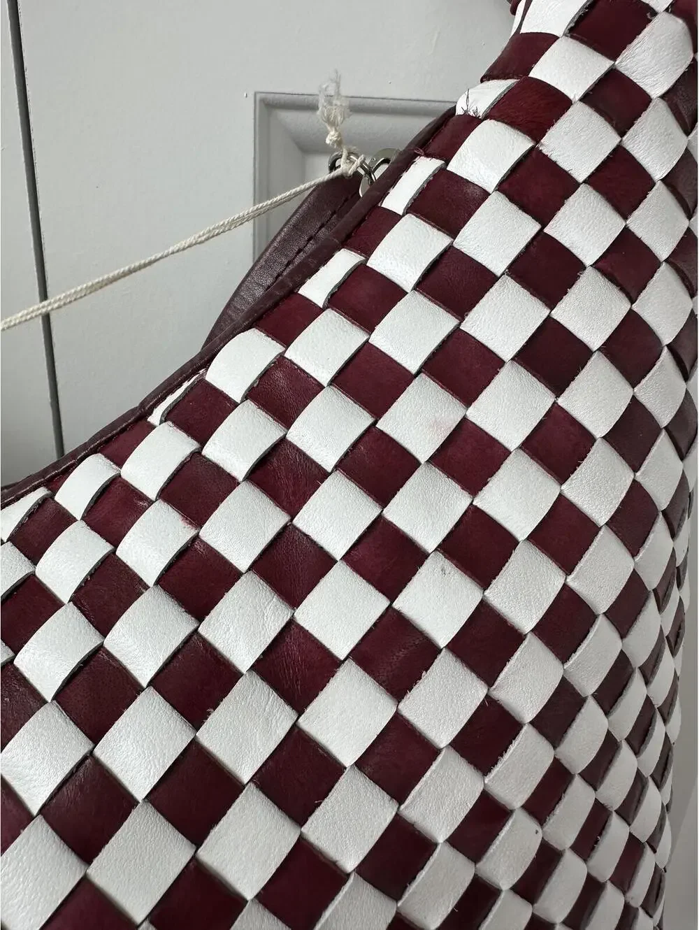 Loeffler Randall Willow Hobo Bag Maroon/White